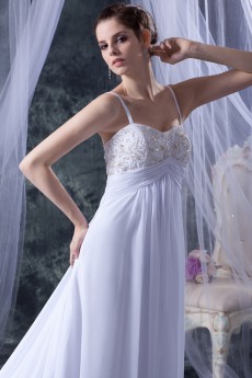 Chiffon and Satin Spaghetti Straps A-Line Dress
