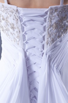 Chiffon and Satin Spaghetti Straps A-Line Dress