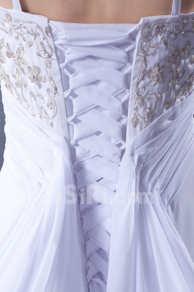 Chiffon and Satin Spaghetti Straps A-Line Dress