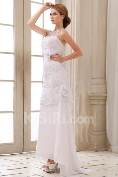Chiffon and Lace Halter Neckline A-Line Dress