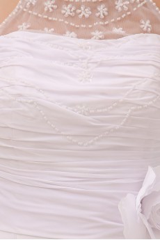 Chiffon and Lace Halter Neckline A-Line Dress