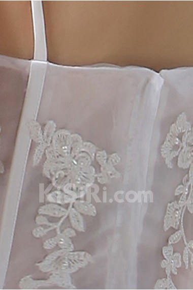 Gauze V-Neckline A-line Dress with Embroidery