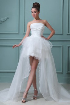Taffeta Strapless Ball Gown with Embroidery