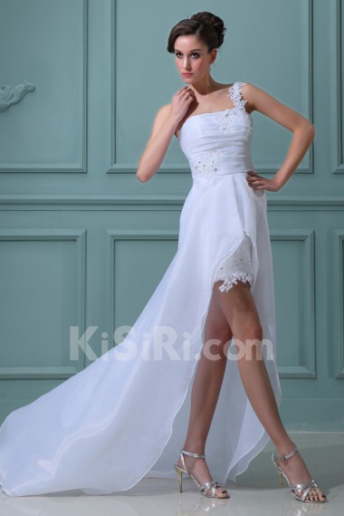 Yarn and Satin One-Shoulder A-line Dress