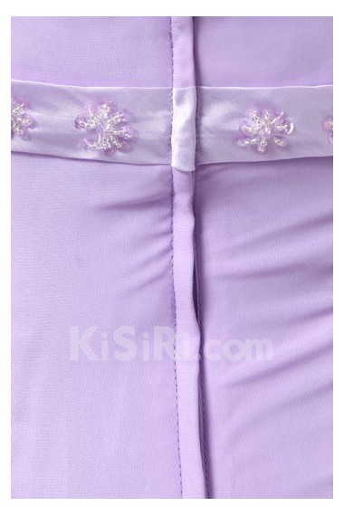 Chiffon Strapless Floor Length Empire Line Dress with Embroidery 