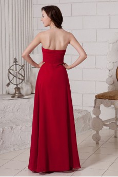 Chiffon Strapless Floor Length Empire Line Dress with Ruffle