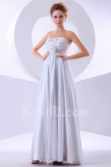 Chiffon Strapless Floor Length Empire Dress