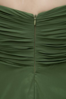 Satin and Chiffon Sweetheart Floor Length Empire Dress with Pleat
