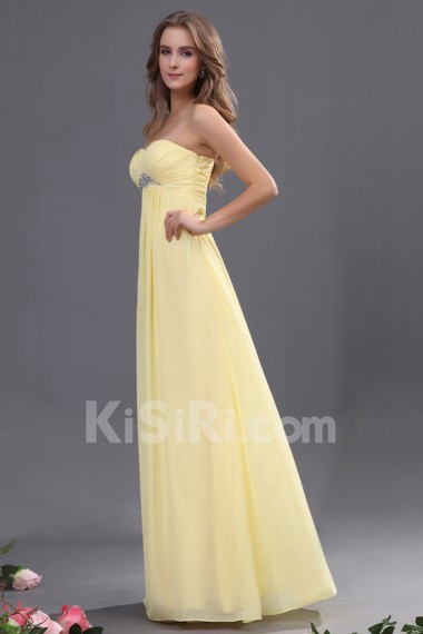 Chiffon Sweetheart Floor Length Empire Line Dress 