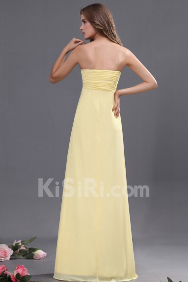 Chiffon Sweetheart Floor Length Empire Line Dress 