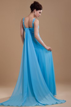 Chiffon V-Neckline Floor Length A-line Dress 