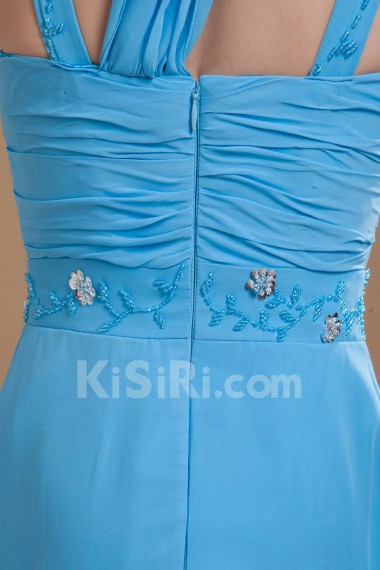 Chiffon V-Neckline Floor Length A-line Dress 