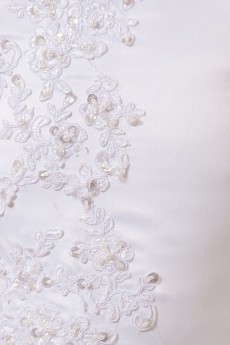 Yarn Jewel Neckline Ankle-Length A-Line Dress with Embroidery 