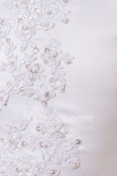 Yarn Jewel Neckline Ankle-Length A-Line Dress with Embroidery 