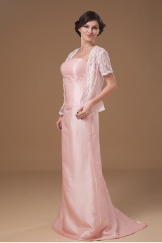 Chiffon Strapless Sheath Dress with Ruffle and Jacket