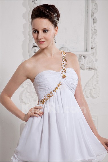 Chiffon One-Shoulder Thigh Length Column Dress