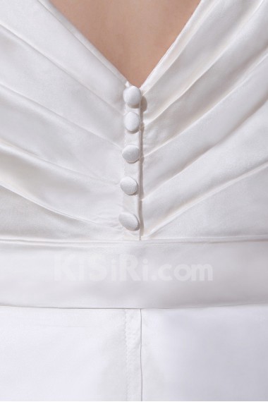 V-Neck Sash Ruffle Plus Size Gown