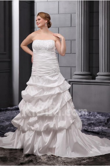 Embroidered A Line Plus Size Gown