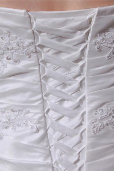 Sweetheart Satin Organza Ruffle Beading Plus Size Dress