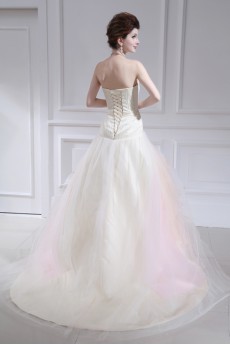 Organza Strapless Ball Gown