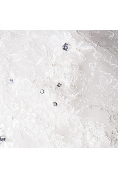 Lace V-neck Ball Gown with Sequins