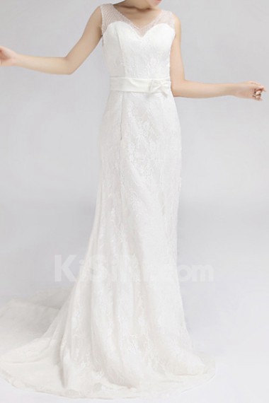 Lace V-neck Empire Gown with Sequins