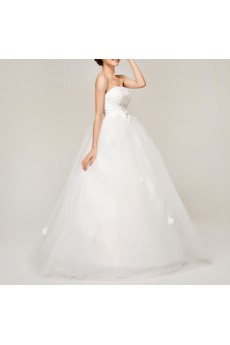 Satin Strapless Ball Gown with Sequins