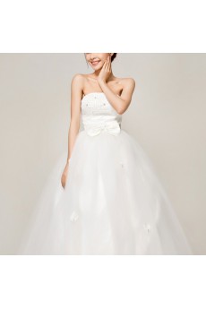 Satin Strapless Ball Gown with Sequins