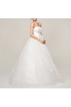 Satin Strapless Ball Gown with Sequins