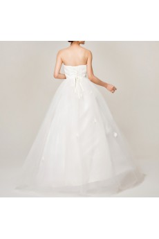 Satin Strapless Ball Gown with Sequins