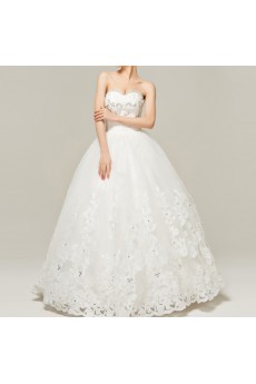 Satin Sweetheart Floor Length Ball Gown with Sequins