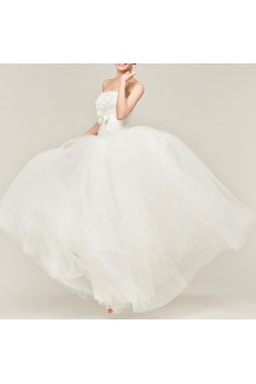 Satin Strapless Floor Length Ball Gown with Sequins