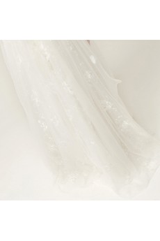 Organza Straps Neckline Floor Length Ball Gown with Handmade Flowers