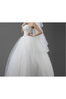 Organza Strapless Floor Length Ball Gown with Sequins