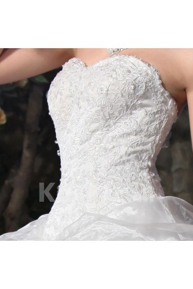 Satin Sweetheart Floor Length Ball Gown with Sequins