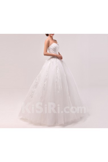 Organza Sweetheart Floor Length Ball Gown with Sequins
