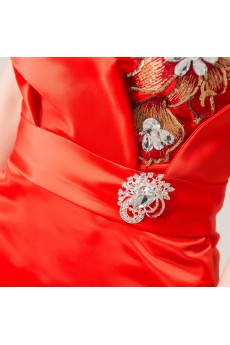 Satin Strapless Floor Length Mermaid Dress with Crystal