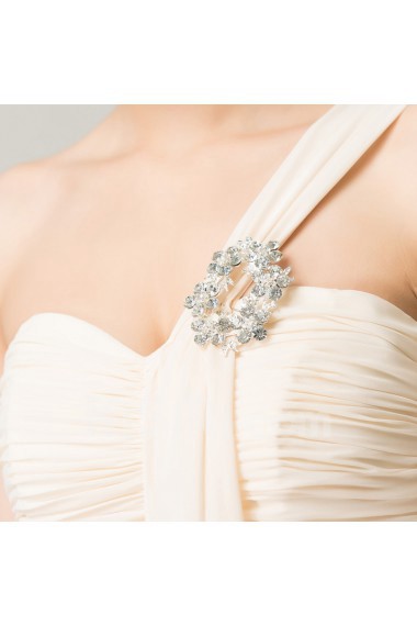 Chiffon One Shoulder Short Dress with Crystal