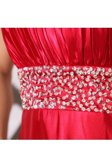 Satin V-neck Floor Length Empire Dress with Sequins