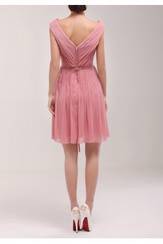 Chiffon V-neck Short Dress