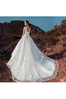 Satin,Tulle,Lace Sweetheart A-line Dress with Embroidery