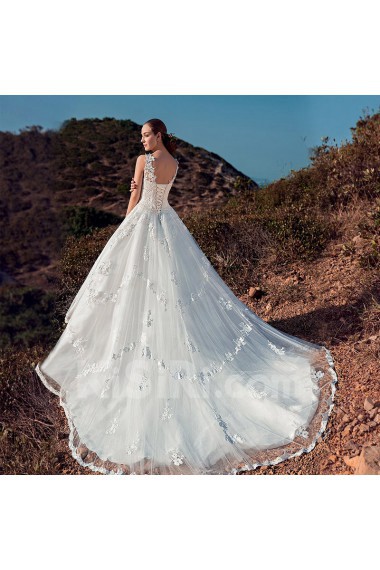 Satin,Tulle,Lace Sweetheart A-line Dress with Embroidery