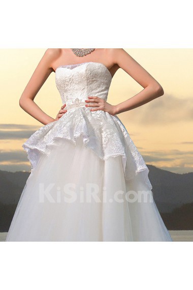 Satin,Lace,Tulle Sweetheart A-line Dress with Embroidery