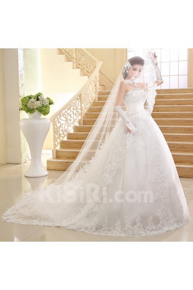 Lace Sweetheart Ball Gown Dress with Beading and Bow