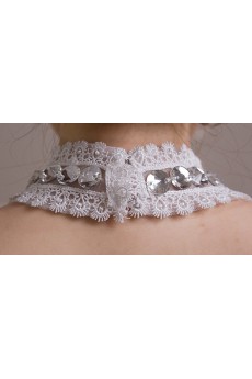 Lace High-Neck Ball Gown Dress with Bead and Beading