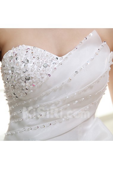 Lace and Tulle Scallop Ball Gown Dress with Bead and Bow