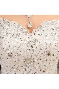 Lace and Tulle sweetheart Ball Gown Dress with Sequin