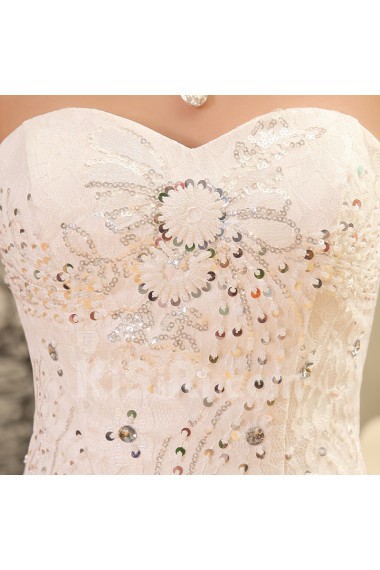 Lace and Tulle sweetheart Ball Gown Dress with Sequins