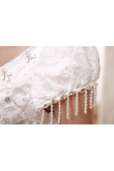 Lace and Tulle V-Neck Ball Gown Dress with Bead and Sequins