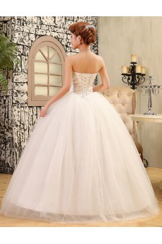 Lace and Tulle Sweetheart Ball Gown Dress with Beading
